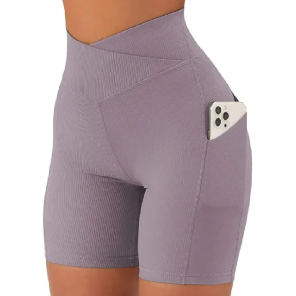 Cross Waist Fitness Shorts