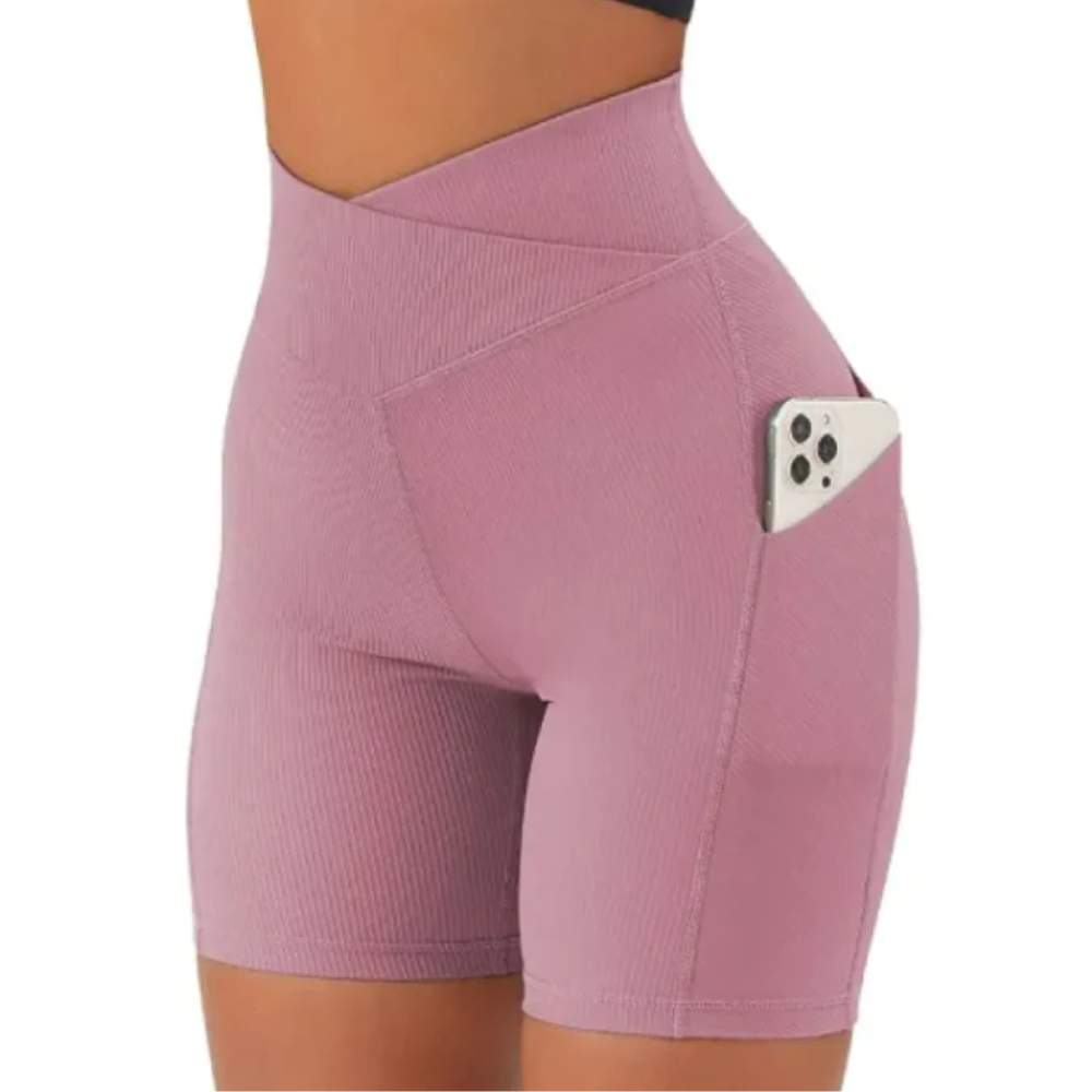 Cross Waist Fitness Shorts