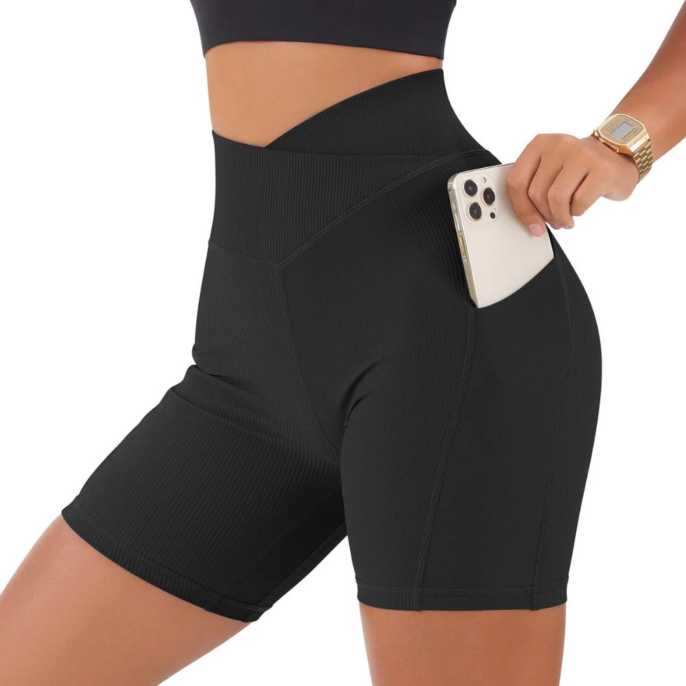 Cross Waist Fitness Shorts