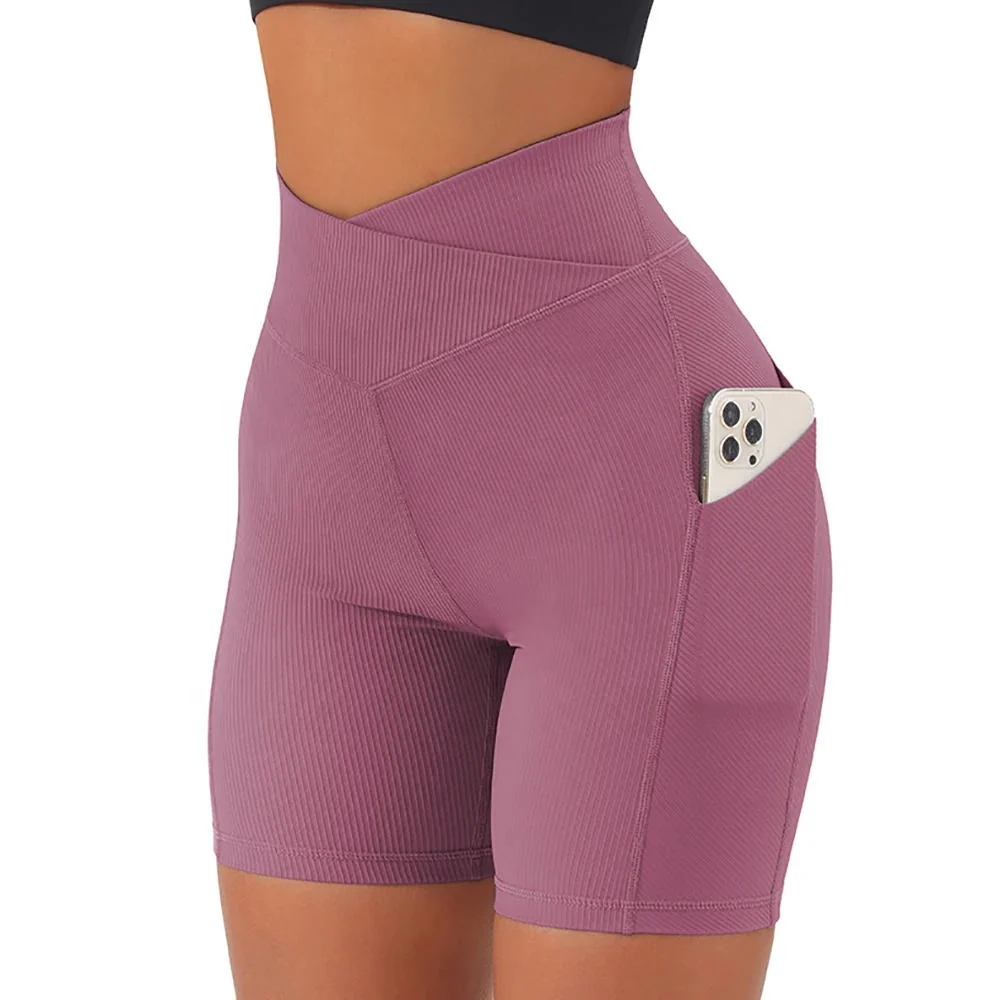 Cross Waist Fitness Shorts