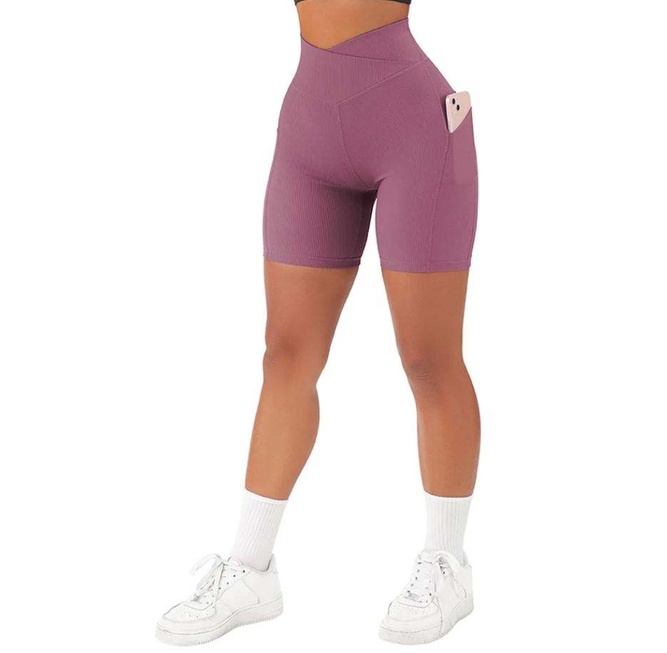 Cross Waist Fitness Shorts